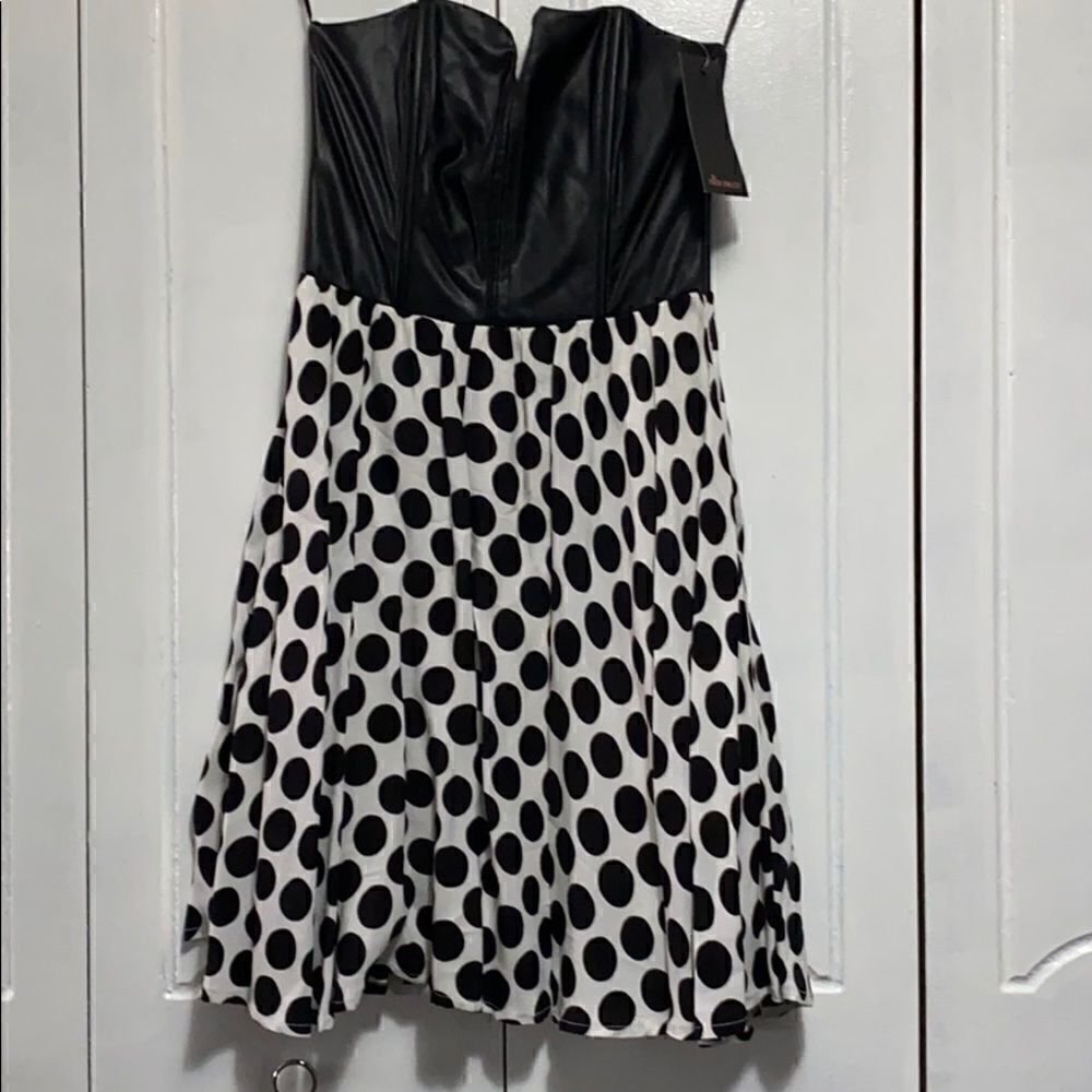 Ella Moss Strapless leather bodice  dress S NWT